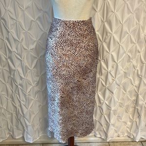 Cheetah Print Silk Skirt